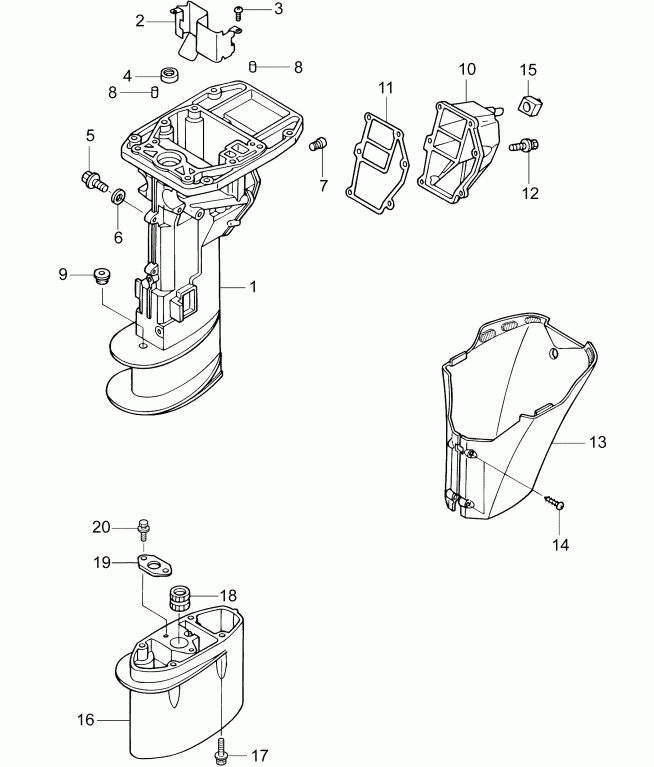 ��������� EVINRUDE B10RL4AAA  - driveshaft Housing
