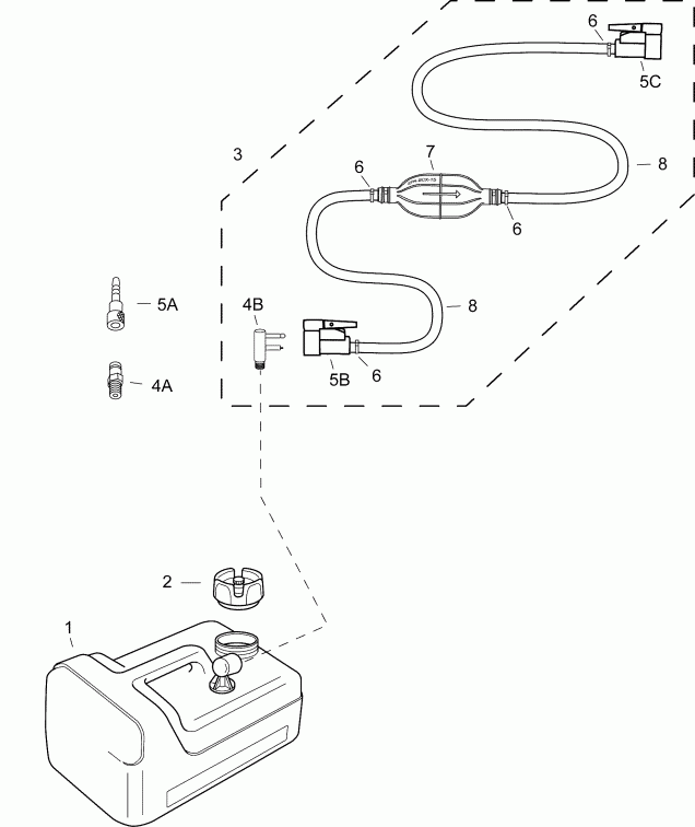�������� ��������� ����� EVINRUDE B10RL4AAB  - fuel Tank Assembly / ��������� ��� � �����
