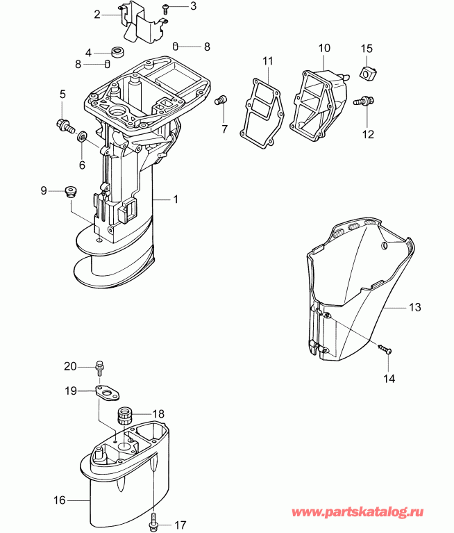�������� ����� EVINRUDE B10TPX4AAA  - driveshaft Housing / ������ ���� ��������