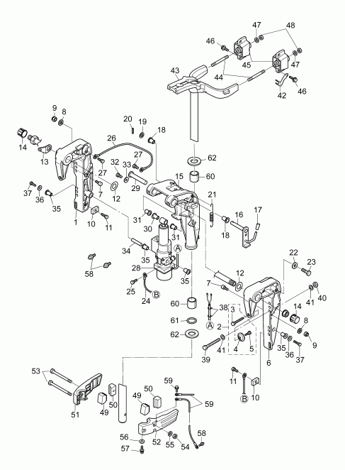 ��������� �������� ����� Evinrude B15PL4AAB  - stern & Swivel Bracket (power Tilt)