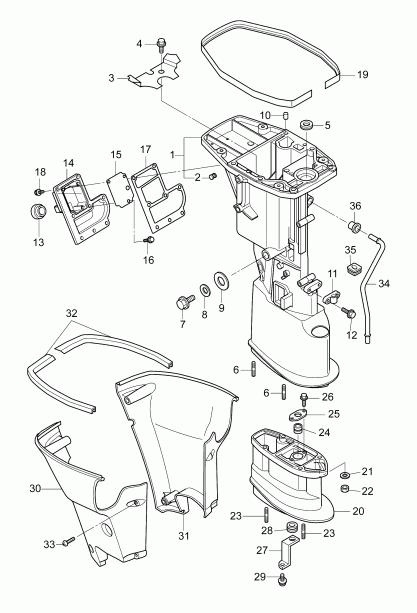 �������� ����� Evinrude B15RL4AAA  - ������ ���� �������� - driveshaft Housing