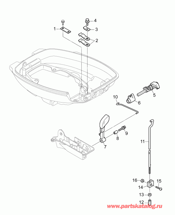��������� ��������� Evinrude B15RL4AAB  - ������������� ��������� (tiller Models) - shift Linkage (tiller Models)