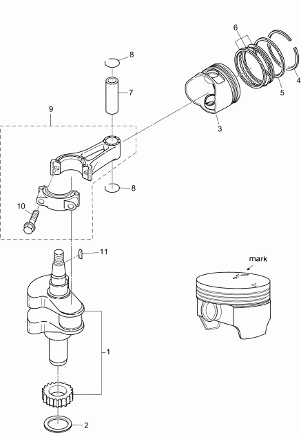 ��������� �������� ����� ������� B4R4AAA  - crankshaft & Piston