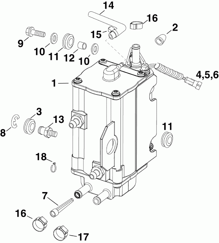 ��������� ����� Evinrude E150HSLAAA  - fuel Pump & Vapor Separator - ��������� ����� & ��������������