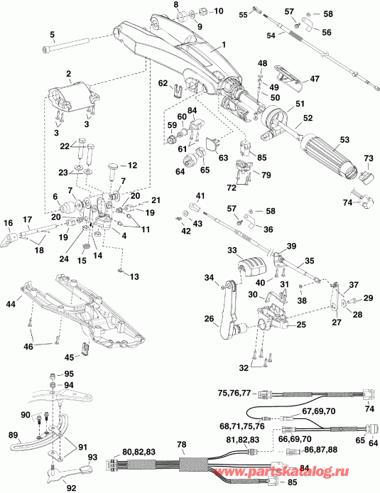 �������� ��������� ����� Evinrude E15DHTLAAB  - tiller Arm / ������� (����� �������)