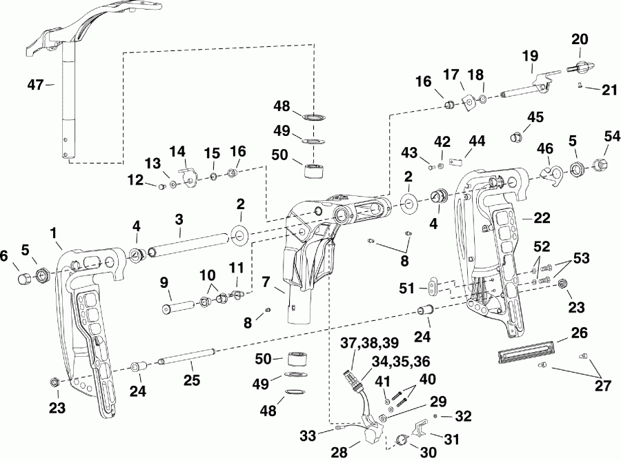  EVINRUDE E25DPLAAB  - swivel Bracket - Dpl, Dps, Dtl, Dts /   - Dpl, Dps, Dtl, Dts