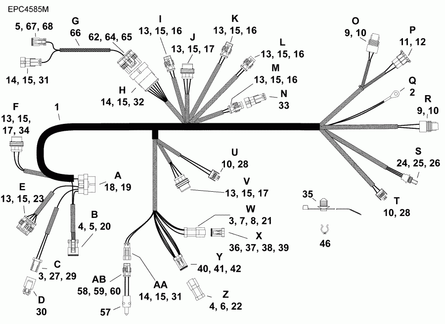 ��������� ��������� Evinrude E30MRLAAB  - electrical Harness / ��������� - ���� ��������
