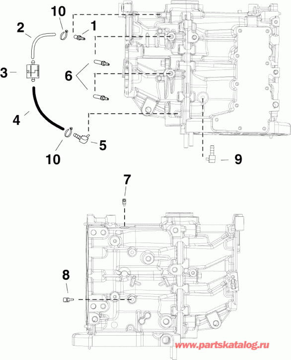 ����� EVINRUDE E30TESLAAB  - oil Recirculation System / C������ ������������ �����