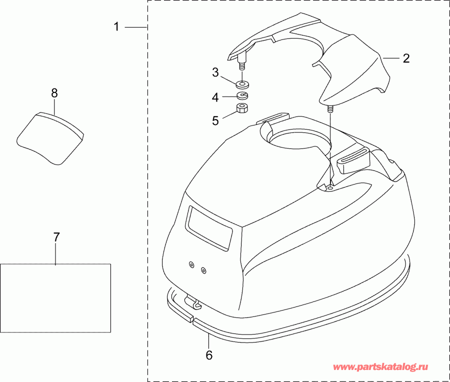  EVINRUDE E3R4AAA  - �������  ������ ��������� (�����) - upper Engine Cover