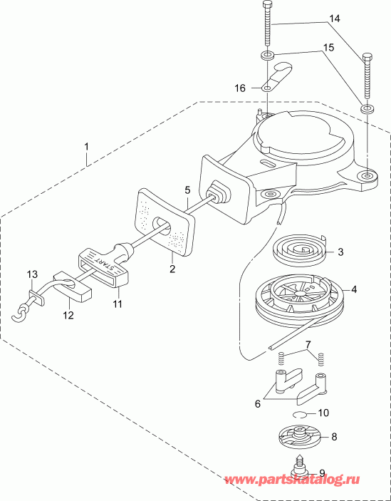  Evinrude E3R4AAA  -   - recoil Starter