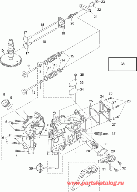 ��������� ����� Evinrude E3R4AAB  - ������� & ������ ��������� - cylinder & Crankcase