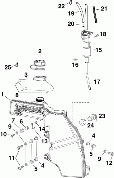 �������� ��������� ����� EVINRUDE E55MJRLAAA  - oil Tank & Pump / �������� ��� & �����