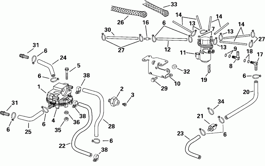 �������� ��������� ����� Evinrude E135FPLSSS FFI, Elec Start, TNT, 20 IN.   - l Components