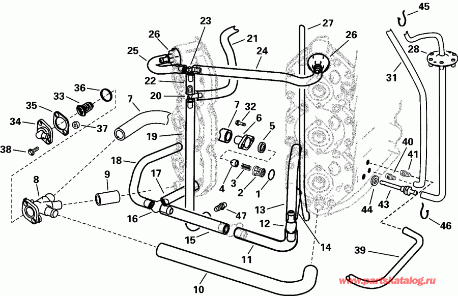 ��������� ��������� Evinrude E135FSLSSS FFI, Elec Start, TNT, 20 IN.   - se Routing / se Routing