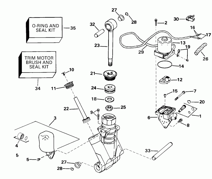 ��������� ��������� EVINRUDE E150FCXSSV FFI, Elec Start, TNT, 25 IN.   - wer Trim/tilt Hydraulic Assembly - wer Trim / tilt Hydraulic Assembly