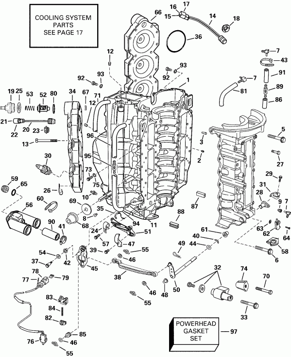 ��������� ����� ������� E150FSLSSV FFI, Elec Start, TNT, 20 IN.   - linder & Crankcase