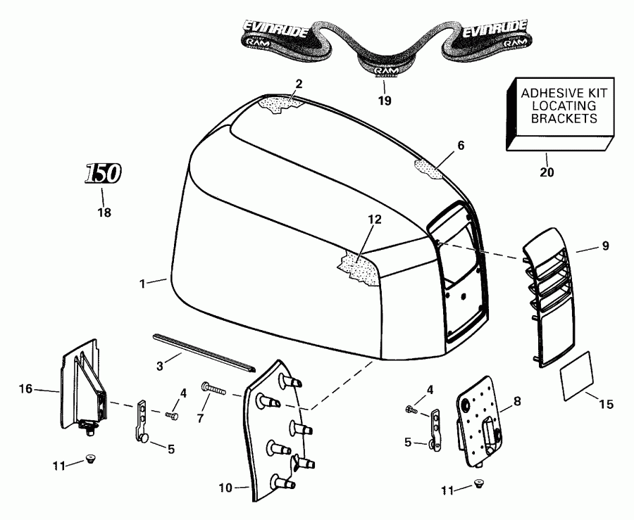 ��������� ��������� Evinrude E175FPLSSV FFI, Elec Start, TNT, 20 IN.   - gine ������ / gine Cover