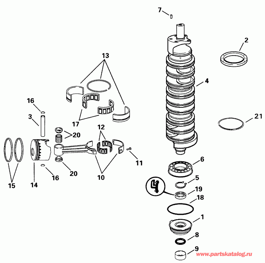  ������� E175FSLSSV FFI, Elec Start, TNT, 20 IN.   - ankshaft & Pistons / ank��� & ������