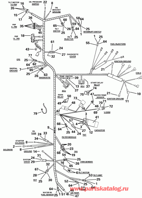�������� ����� ������� E200FCXSSC FFI, Elec Start, TNT, 25 IN s  - gine ������ / gine Cable
