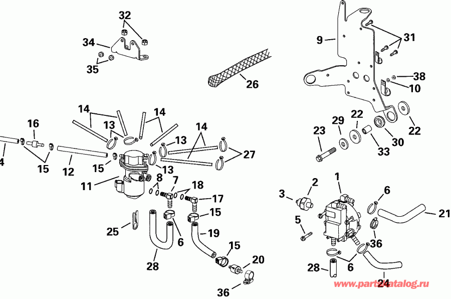 ��������� �������� ����� Evinrude E225FPZSSC FFI, Elec Start, TNT, 25 IN s  - l Components - l Components