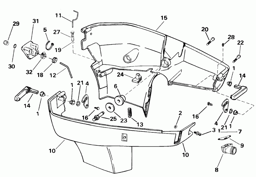 �������� ����� Evinrude E250FGLSSS FFI, Elec Start, TNT, 20 IN s  - wer ������ ��������� (�����) - wer Engine Cover