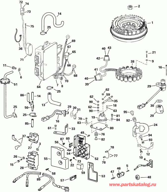 ��������� ����� EVINRUDE E250FPLSSS FFI, Elec Start, TNT, 20 IN s  - ectrical System