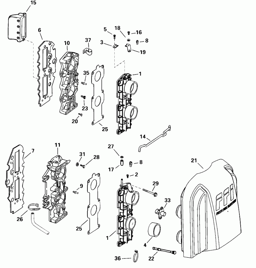  EVINRUDE RE115FLSSSR FFI, Elec Start, TNT, 20 IN.  - take Manifold