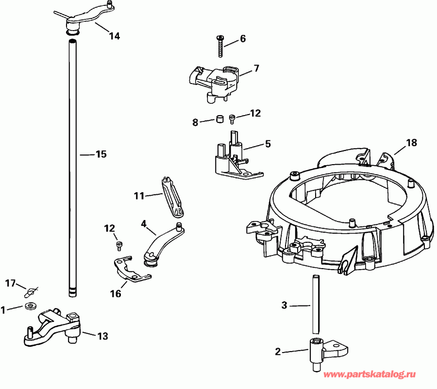 ����� Evinrude RE115FLSSSR FFI, Elec Start, TNT, 20 IN.  - rottle Linkage