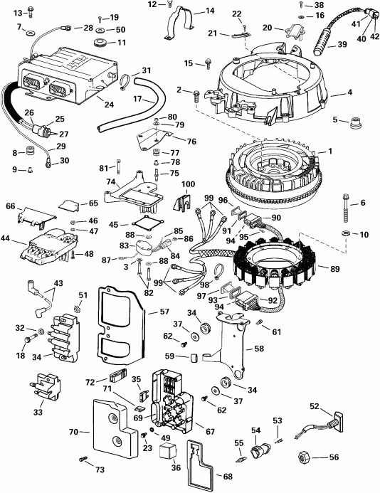 ��������� ��������� Evinrude RE175FLSSV FFI, Elec Start, TNT, 20 IN.   - ectrical System / ectrical System