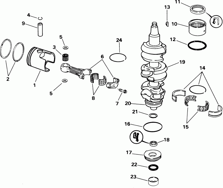�������� ��������� ����� ������� BE35ARSIB rope start, tiller, 15 in shaf  - ankshaft & Piston - ank��� & �������