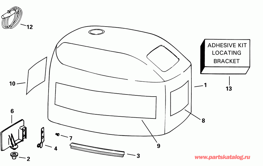 �������� ��������� ����� EVINRUDE BE35ARSIB rope start, tiller, 15 in shaf  - gine Cover - gine ������