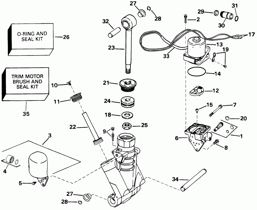 ��������� �������� ����� EVINRUDE E100WPLSIF commercial, elec start, 20 in  - wer Trim/tilt Hydraulic Assembly / wer Trim / tilt Hydraulic Assembly