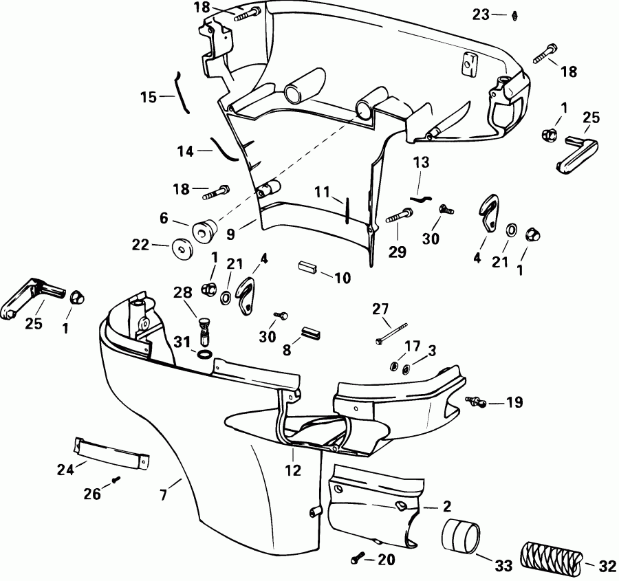   Evinrude E100WPXSIF commercial, elec start, 25 in  - wer   () / wer Engine Cover