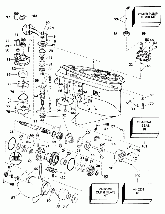 ��������� ��������� EVINRUDE E105WELSIF commercial, elec start, 20 in  - arcase / arcase