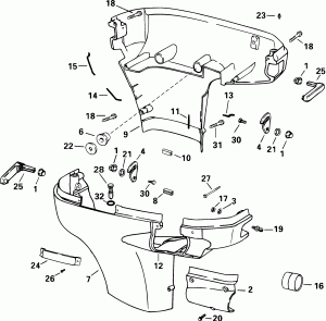 ������ ������ ��������� - 105wp Models (Lower Engine Cover - 105wp Models)