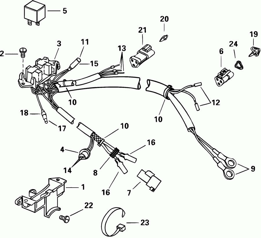 ��������� ��������� EVINRUDE E105WPLSIF commercial, elec start, TNT,   - wer Trim/tilt Electrical / wer Trim / tilt ���������