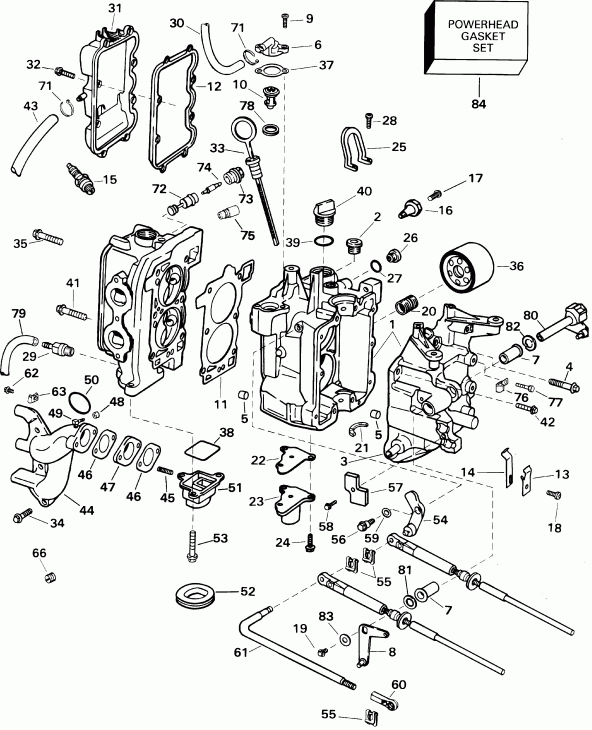 ��������� ����� EVINRUDE E10R4SID 4-stroke, rope start, tiller, 1  - linder & ������ ��������� - linder & Crankcase