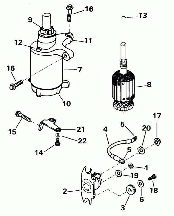 ��������� ����� Evinrude E10RL4SID 4-stroke, rope start, tiller,   - arter Motor & Solenoid / arter Motor & Solenoid