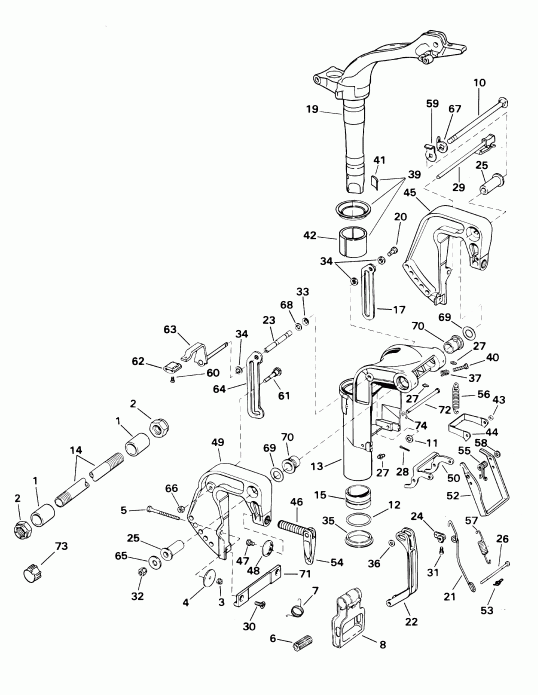  EVINRUDE E10RV4SIC 4-stroke, rope start, tiller,   - dsection