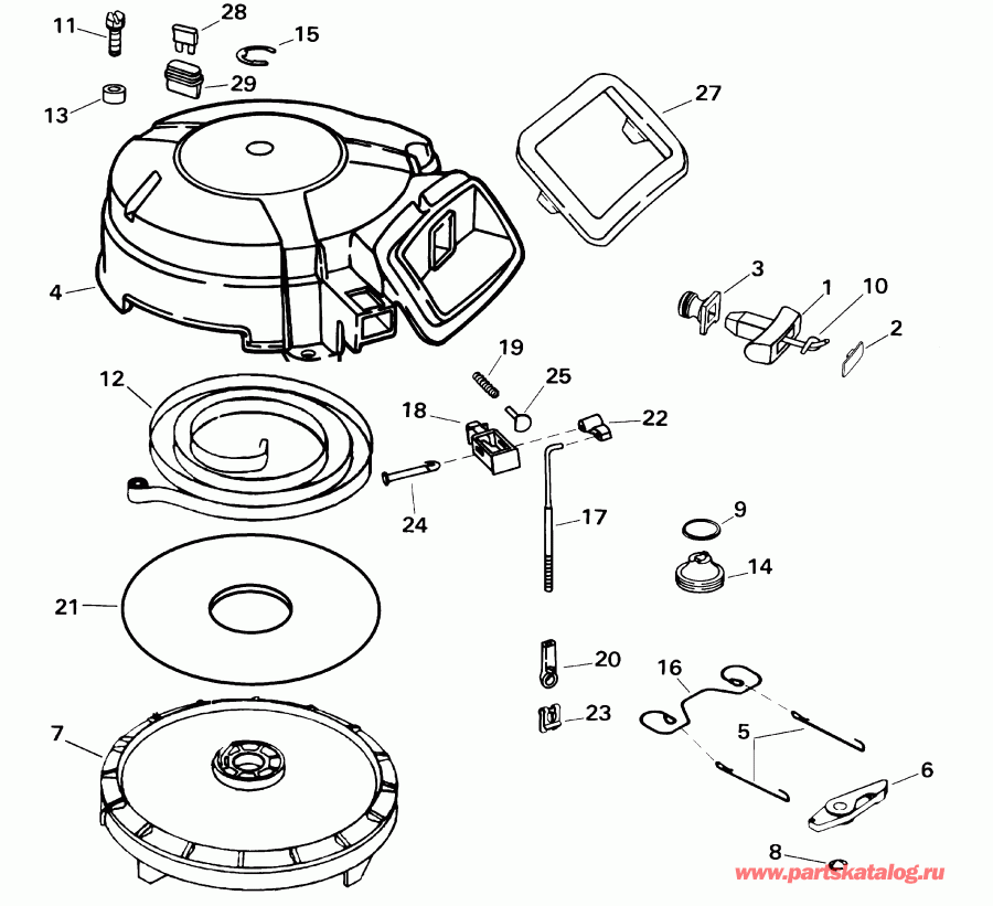 �������� ��������� ����� EVINRUDE E10RVL4SIC 4-stroke, rope start, tiller,  - wind ������� - wind Starter
