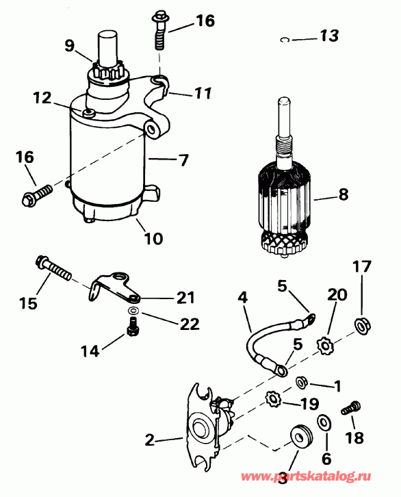 ��������� ��������� Evinrude E10TEX4SID 4-stroke, elec start, tiller,  - arter Motor & Solenoid / arter Motor & Solenoid