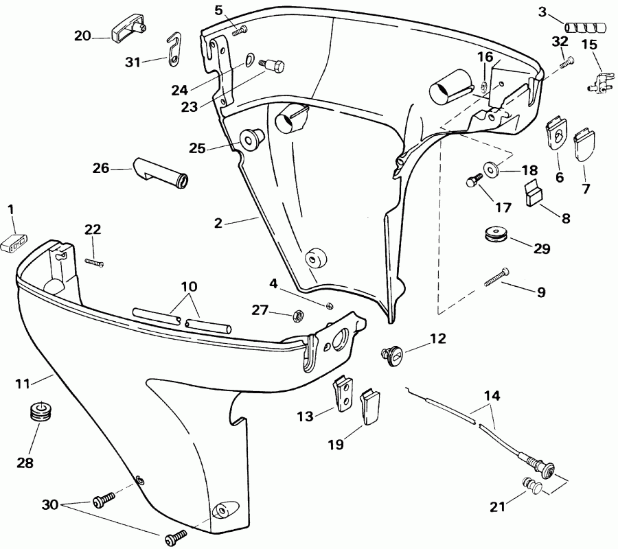  Evinrude E10TVX4SIC 4-stroke, elec start, tiller,  - wer ������ ��������� (�����) - wer Engine Cover