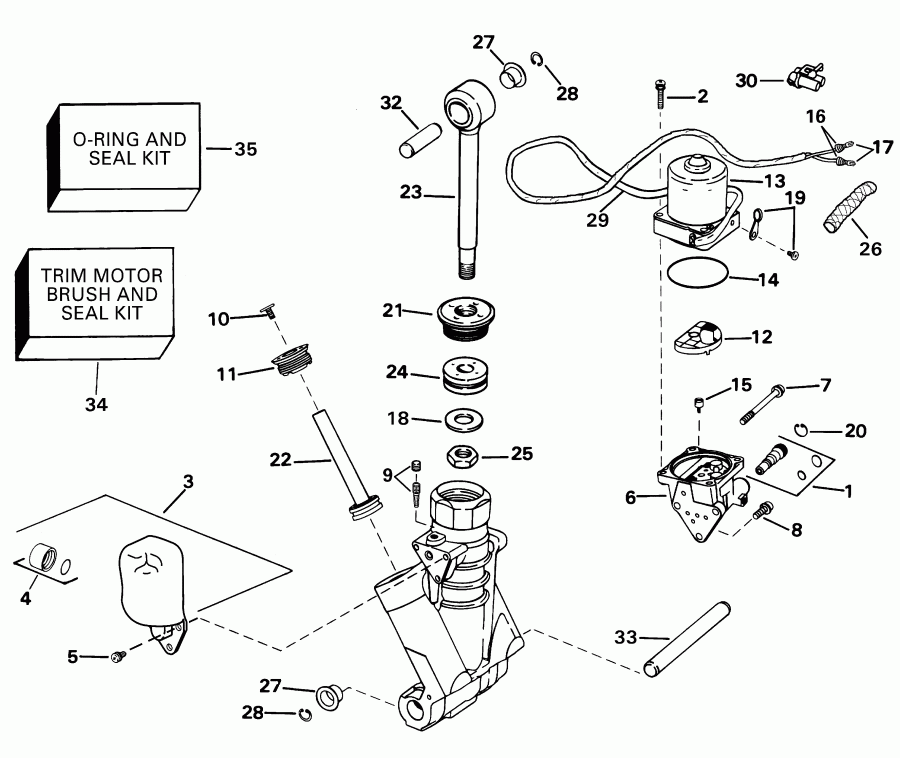 ��������� �������� ����� ������� E115FSLSIF FFI, elec start, TNT, 20 in s  - wer Trim/tilt Hydraulic Assembly