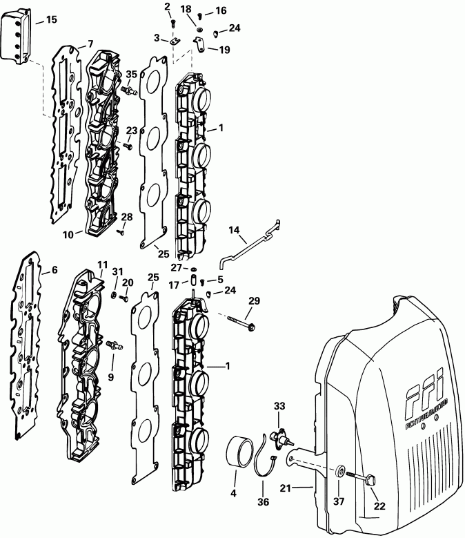 ����� ������� E135FSXSIF FFI, elec start, TNT, 25 in s  - take Manifold