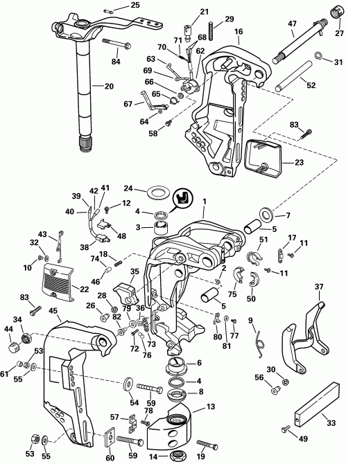 ��������� ��������� Evinrude E150WPLSIF commercial, elec start, TNT,   - dsection - dsection