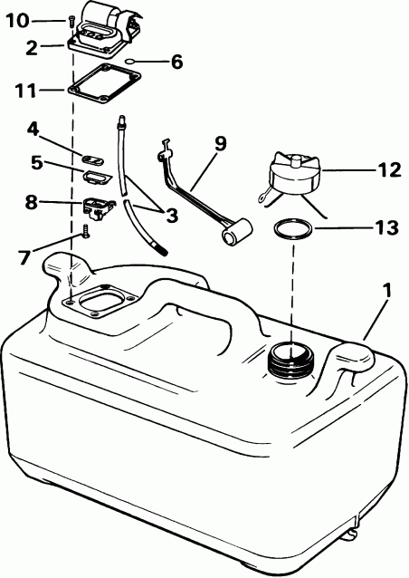 ��������� �������� ����� Evinrude E15WRLSIR commercial, rope start, tiller  - 6 Gallon (optional) - 6 ������ (�����)