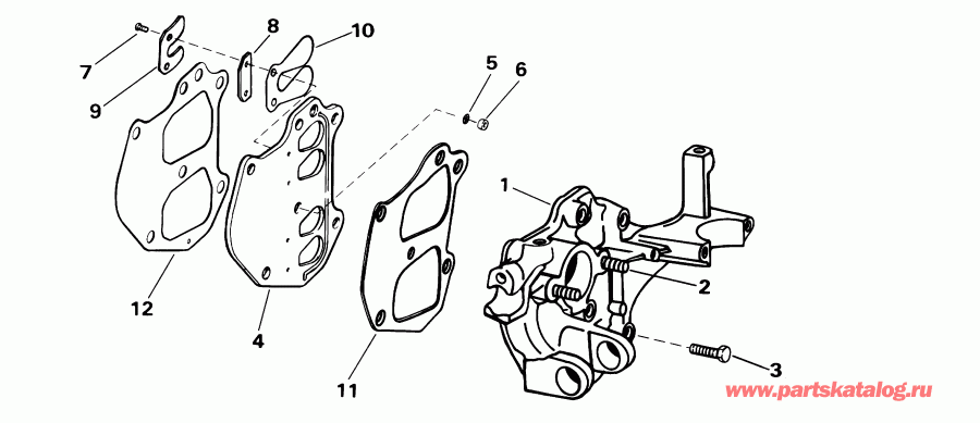 ��������� EVINRUDE E15WRSIR commercial, rope start, tiller,  - take Manifold