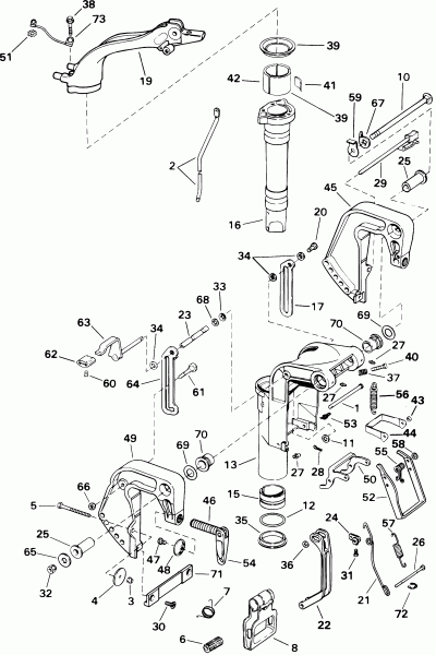 ����� EVINRUDE E15WRSIR commercial, rope start, tiller,  - dsection