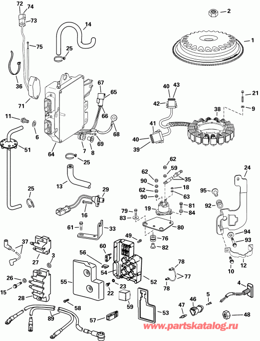 ��������� EVINRUDE E200FSLSIF FFI, elec start, TNT, 20 in s  - ectrical System / ectrical System