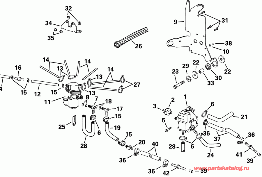 ��������� �������� ����� Evinrude E250FPXSIF FFI, elec start, TNT, 25 in s  - l Components - l Components
